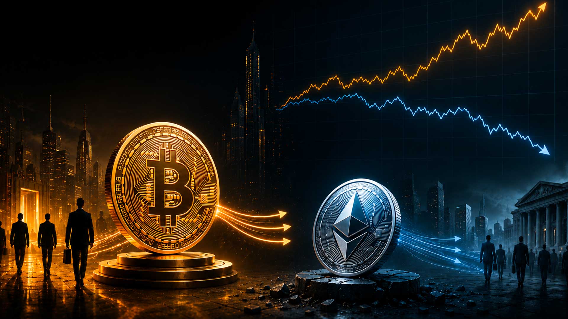 Ethereum approfondisce la serie negativa contro Bitcoin nel 2026 e paga il divario nella domanda istituzionale