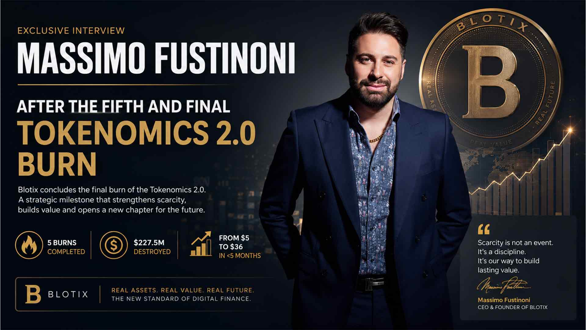 Intervista a Massimo Fustinoni dopo la quinta e ultima burn della Tokenomics 2.0