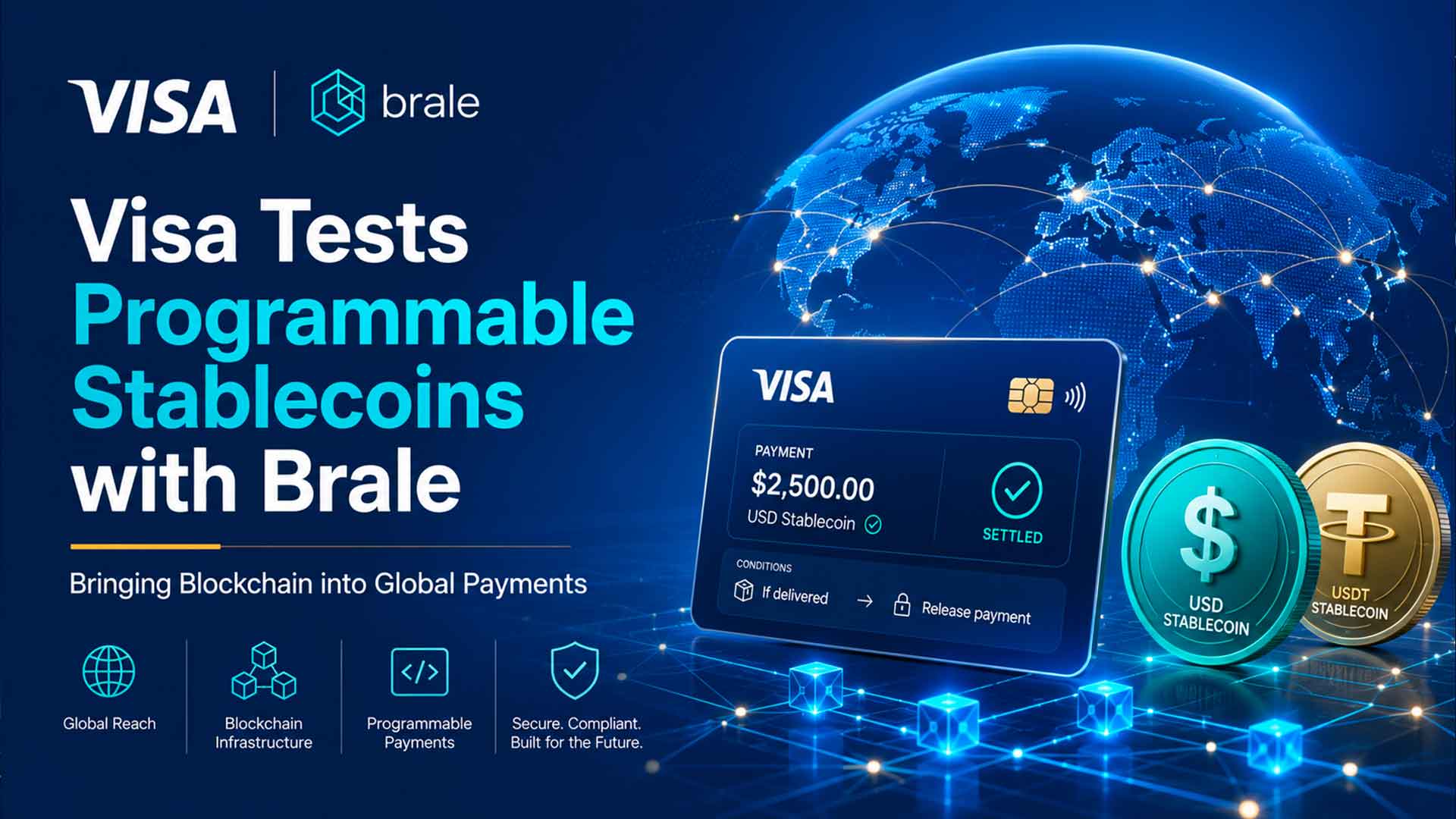 Visa sperimenta con Brale le stablecoin programmabili per portare la blockchain nei pagamenti globali