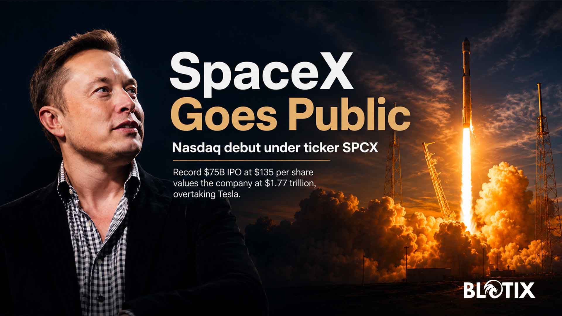 SpaceX arriva al Nasdaq e supera Tesla con una quotazione record da 75 miliardi