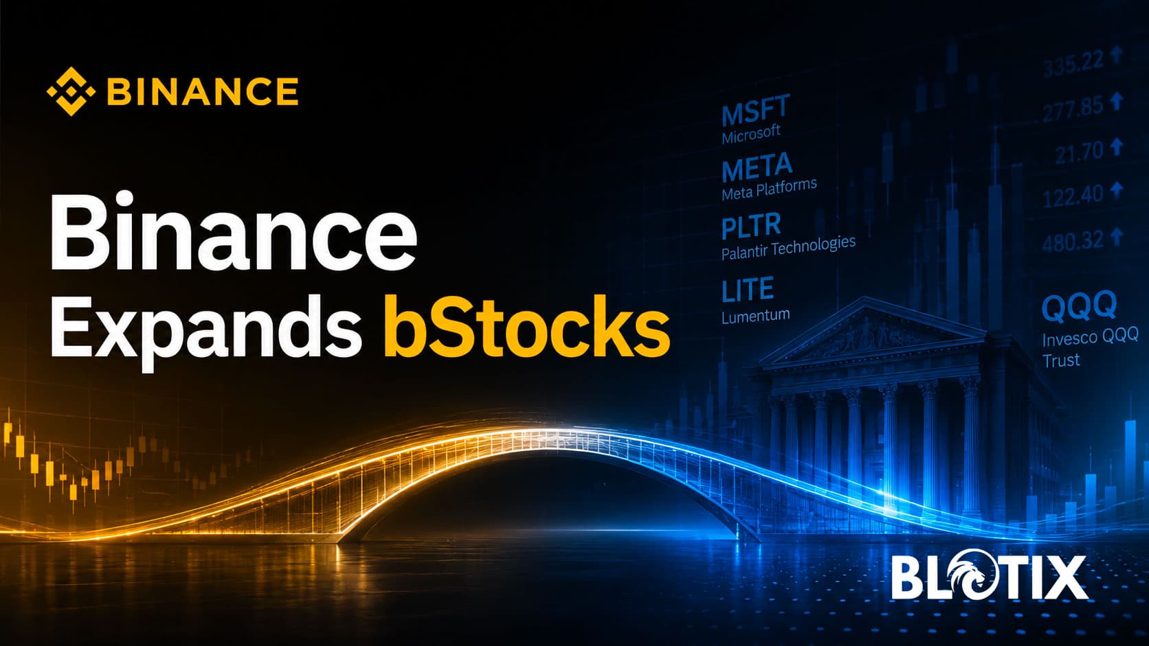 Binance spinge sulle azioni tokenizzate e avvicina Microsoft Meta Palantir e QQQ al mondo crypto